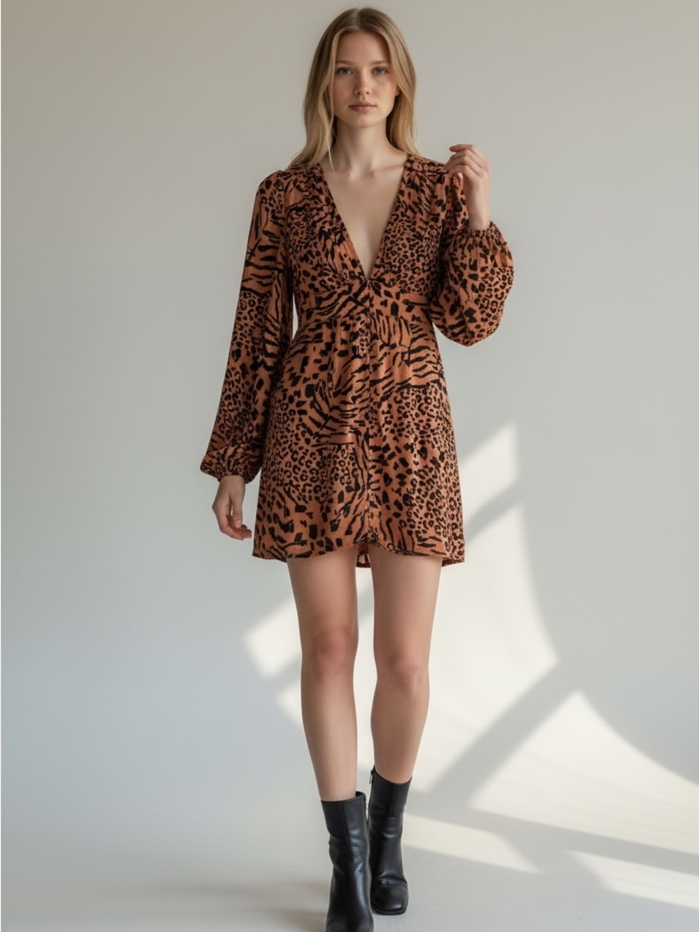 Buddy Love Wild Patterned Mini Dress